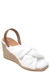 ANDRE ASSOUS GERTIE WHITE ESPADRILLE WEDGE SANDAL