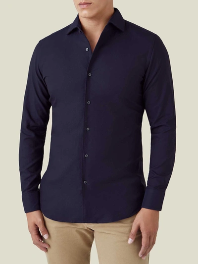 Luca Faloni Midnight Blue Oxford Cotton Shirt In Dark Blue