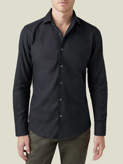 Luca Faloni Black Brushed Cotton Shirt