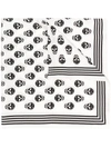 Alexander Mcqueen Alexander Mc Queen Biker Skull Silk Scarf In White