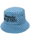 Alexander Mcqueen Skull-print Bucket Hat In Blue