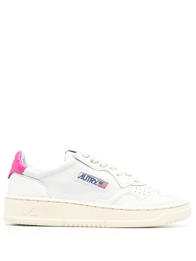 Autry Medalist White And Fuchsia Sneakers In Neutrals