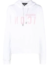 Dsquared2 Icon-printed Drawstring Hoodie In White