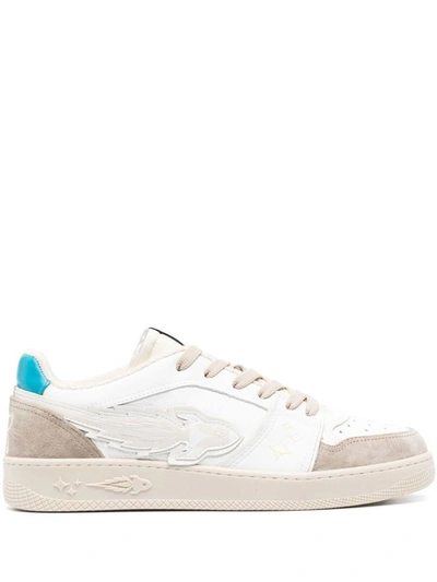 Enterprise Japan Logo Leather Sneakers In White