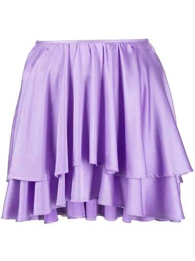 Forte Forte Ruffle-front Mini Skirt In Lilac