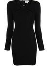 Michael Michael Kors Monogram-jacquard Mini Dress In Black