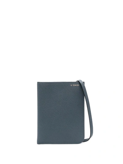 Valextra Mini Soft Leather Crossbody Bag In Blue
