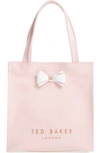 TED BAKER SMALL ICON - BOW TOTE - PINK,XS7W-XB87-ARACON