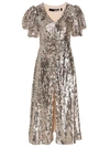 Rotate Birger Christensen Sierina Silver-tone Midi Dress With All-over Sequins Woman Rotate In Silver