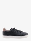 Brunello Cucinelli Navy Leather Sneakers In Black