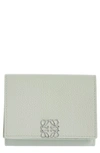 Loewe Anagram-embellished Grained Leather Wallet In Light Celadon