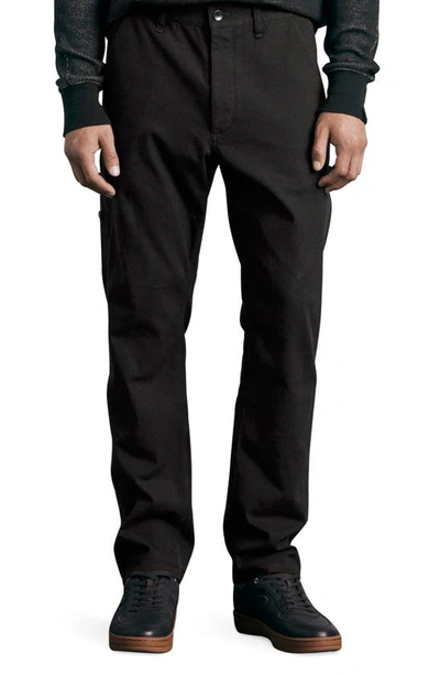 Rag & Bone Fit 4 Carpenter Straight-leg Cotton-blend Canvas Trousers In Black