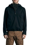 Rag & Bone Half Zip Indigo French Terry Pullover Hoodie In Rinse