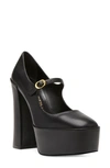 Stuart Weitzman Skyhigh 145 Mary Jane Platform Pump In Black