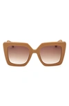 Max Mara Square-frame Tinted Sunglasses In Pink,brown