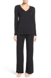 Natori Feather Essentials Solid Pajamas In Black