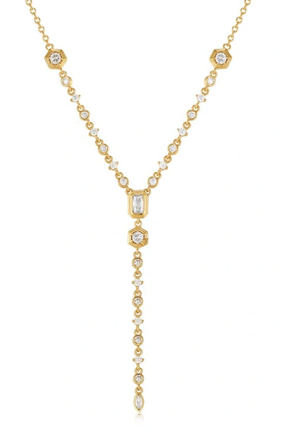 Luv Aj Stellar Bezel Lariat Necklace In 14k Gold Plated, 14