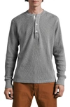 Rag & Bone Garment-dyed Waffle-knit Cotton Henley T-shirt In Gray