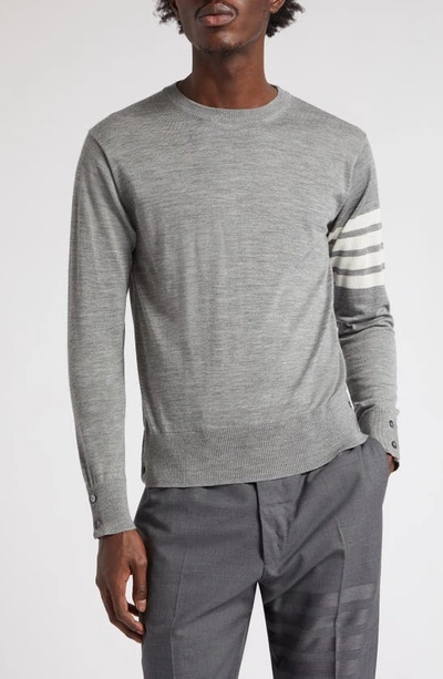 Thom Browne 4-bar Merino Wool Sweater In Grey