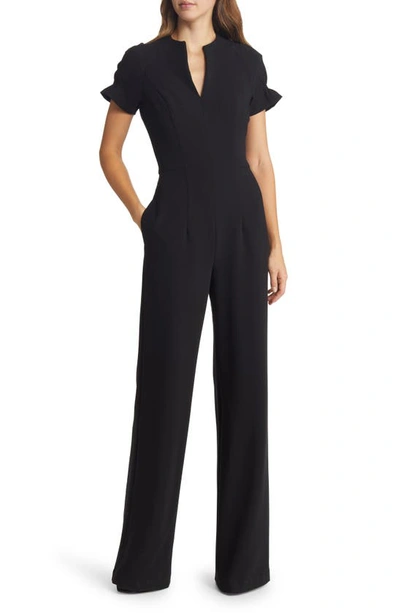 Black Halo Patel V-neck Wide-leg Jumpsuit In Black