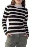 Sanctuary Lean In Button Shoulder Stripe Rib Sweater In Tmbs