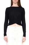 Sanctuary Keep It Sleek Knit Top In Blck