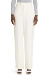 St John Silk-blend Heavy Georgette Straight-leg Pants In Ecru