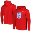 NIKE NIKE RED ENGLAND NATIONAL TEAM THERMA PERFORMANCE PULLOVER HOODIE