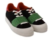 Gcds Multicolor Suede Low Top Lace Up  Sneakers Shoes In Multicolor