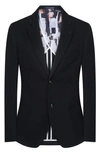 Tom Baine Notch Collar Two Button 4-way Stretch Jacket In Black