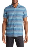 Travismathew Neighbors Pool Short Sleeve Button-up Shirt In Insignia Blue