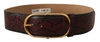 Dolce & Gabbana Red Exotic Leather Gold Oval Buckle Belt In Red