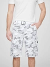 GUESS FACTORY KARL WHITE CAMO CARGO SHORTS