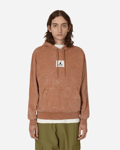 Nike Essentials Washed Fleece Hooded Sweatshirt Brown In Multicolor