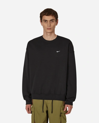 Nike Solo Swoosh Oversized Logo-embroidered Cotton-blend Jersey Sweatshirt In Black