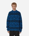 MONCLER JACQUARD MOCK NECK SWEATER BLUE