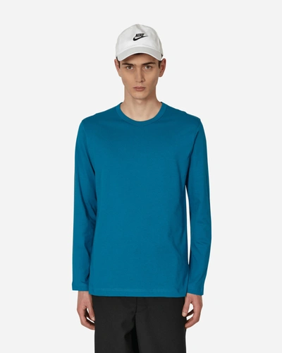 Comme Des Garçons Shirt Logo-print Long-sleeve T-shirt In Blue