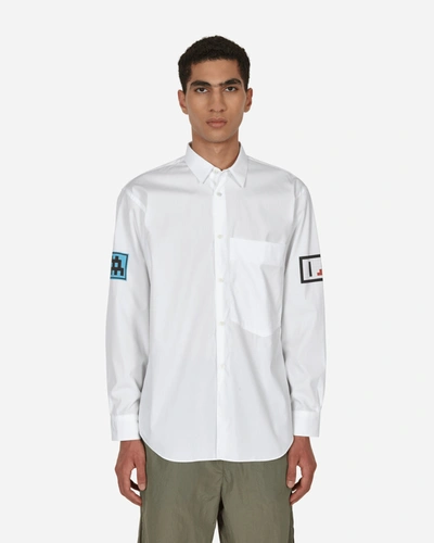 Comme Des Garçons Shirt Invader Cotton Shirt In White