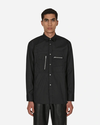 Comme Des Garçons Shirt Poplin Zip Shirt In Black