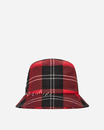 Marni Men's Plaid Wool Bucket Hat In Red