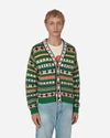 Kenzo Regular Fit Jacquard Wool Cardigan In Green
