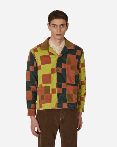 Bode Camp-collar Patchwork Cotton-corduroy Overshirt In Multicolor