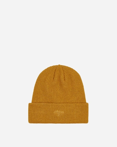 Noah Yellow Embroidered Beanie In Beige