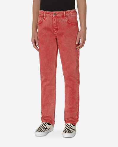 Guess Usa Straight Denim Trousers In Orange