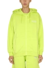 Ganni Software Isoli Zipped Hoodie In Green