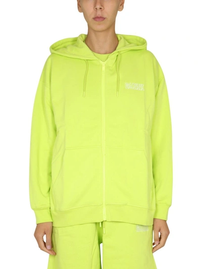 Ganni Software Isoli Zipped Hoodie In Green