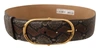 DOLCE & GABBANA DOLCE & GABBANA ELEGANT BROWN LEATHER BELT WITH GOLD WOMEN'S BUCKLE