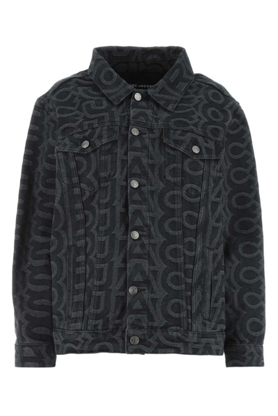 Marc Jacobs Monogram Denim Jacket In Black