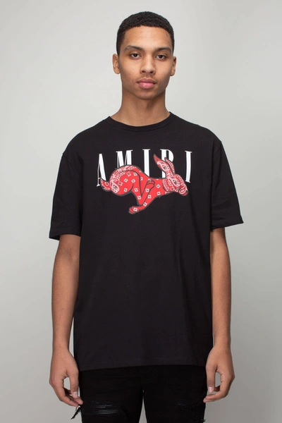 Amiri Amiri Rabbit Logo T Shirt Black