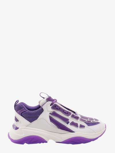 Amiri Bone Runner Leather-trimmed Mesh Sneakers In Purple,white